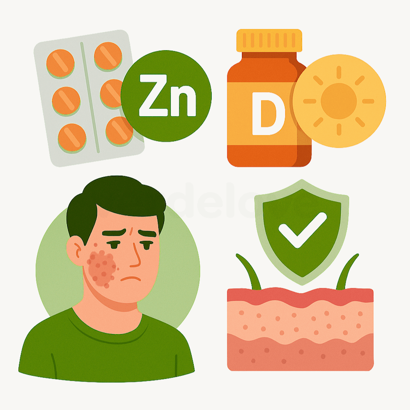 Infografika przedstawiająca co warto suplementować przy ŁZS.
